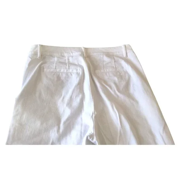 J.Jill Denim Womens Size 12R High-Rise White Wide-Leg Cotton Blend Trouser Pants - Picture 4 of 11